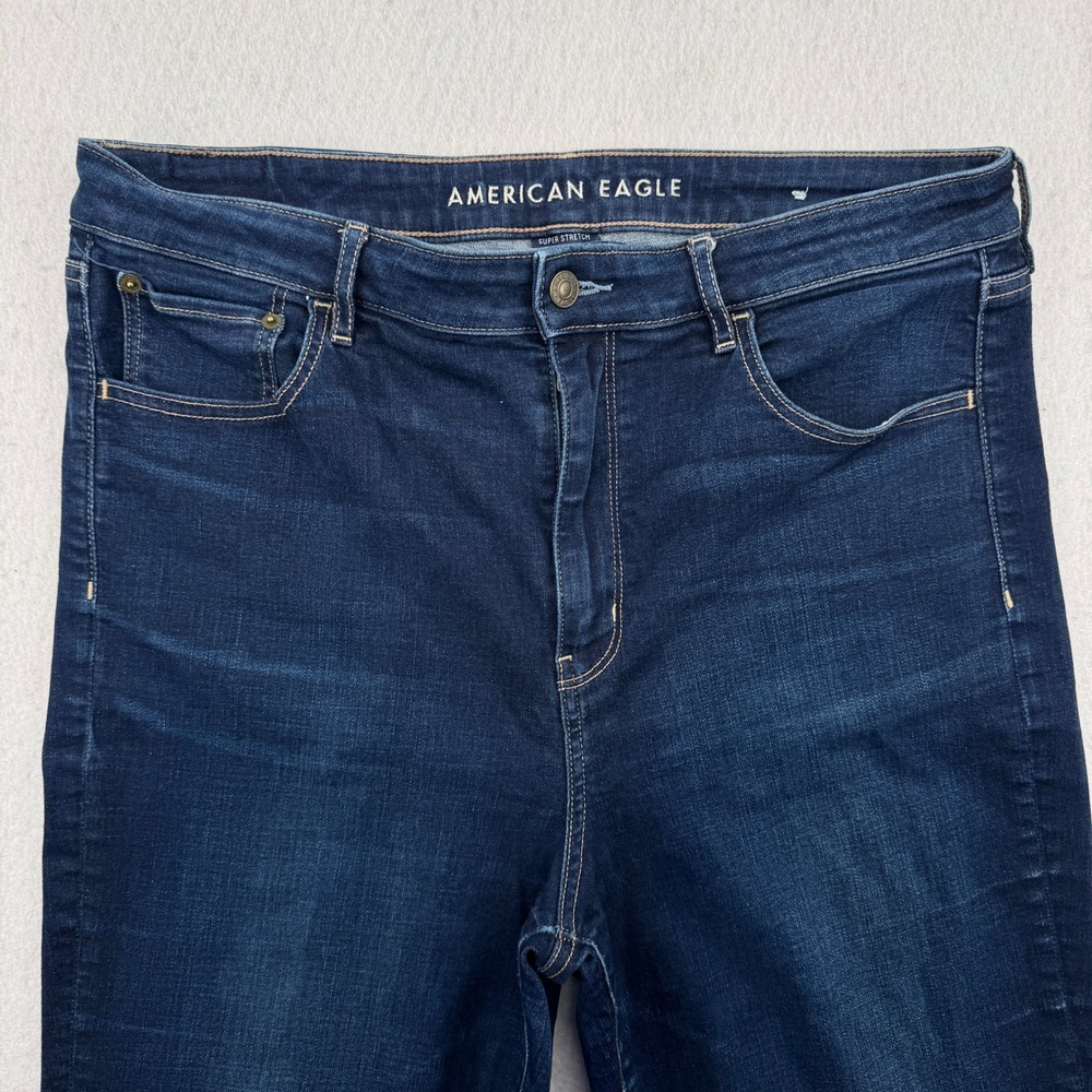 American Eagle Highest Rise Flare Jeans Womens 16 Regular (36x31) Dark Wash Blue